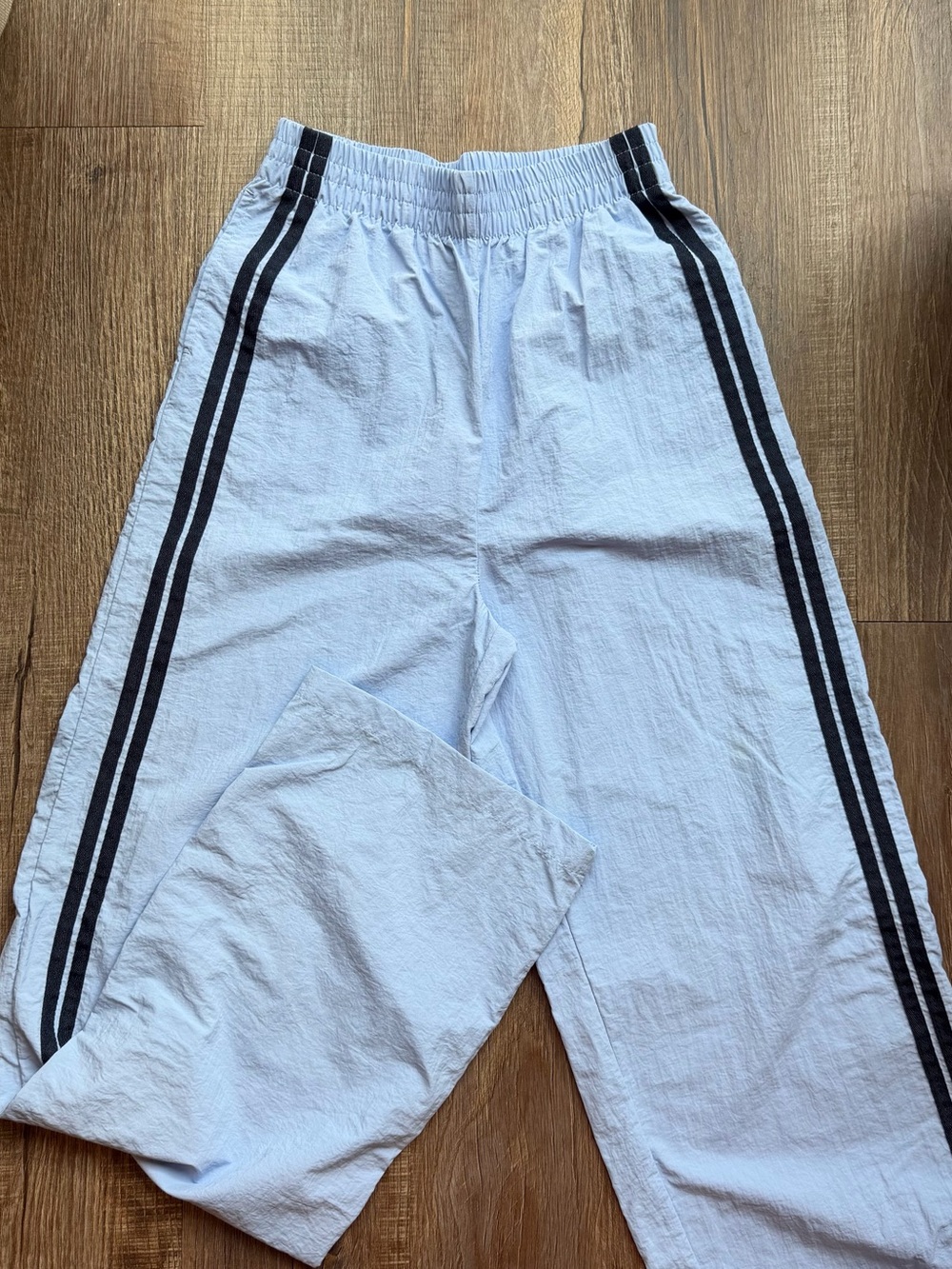 Light Blue Track Pants with Stripes